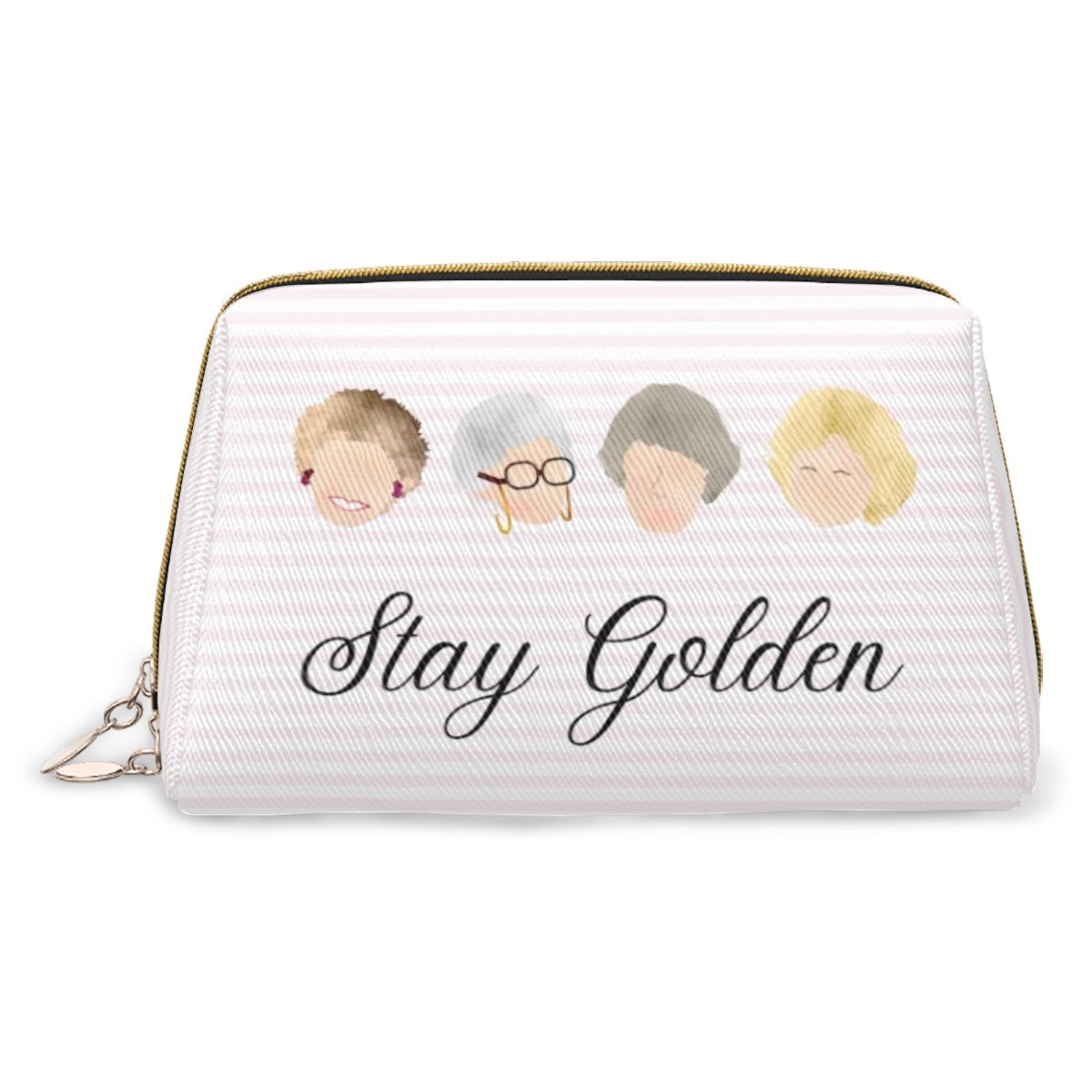 Stay Golden Vegan Leather Makeup Bag