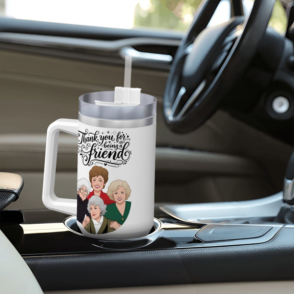 TYFBAF Travel Coffee Mug with Handle and Straw (40oz)