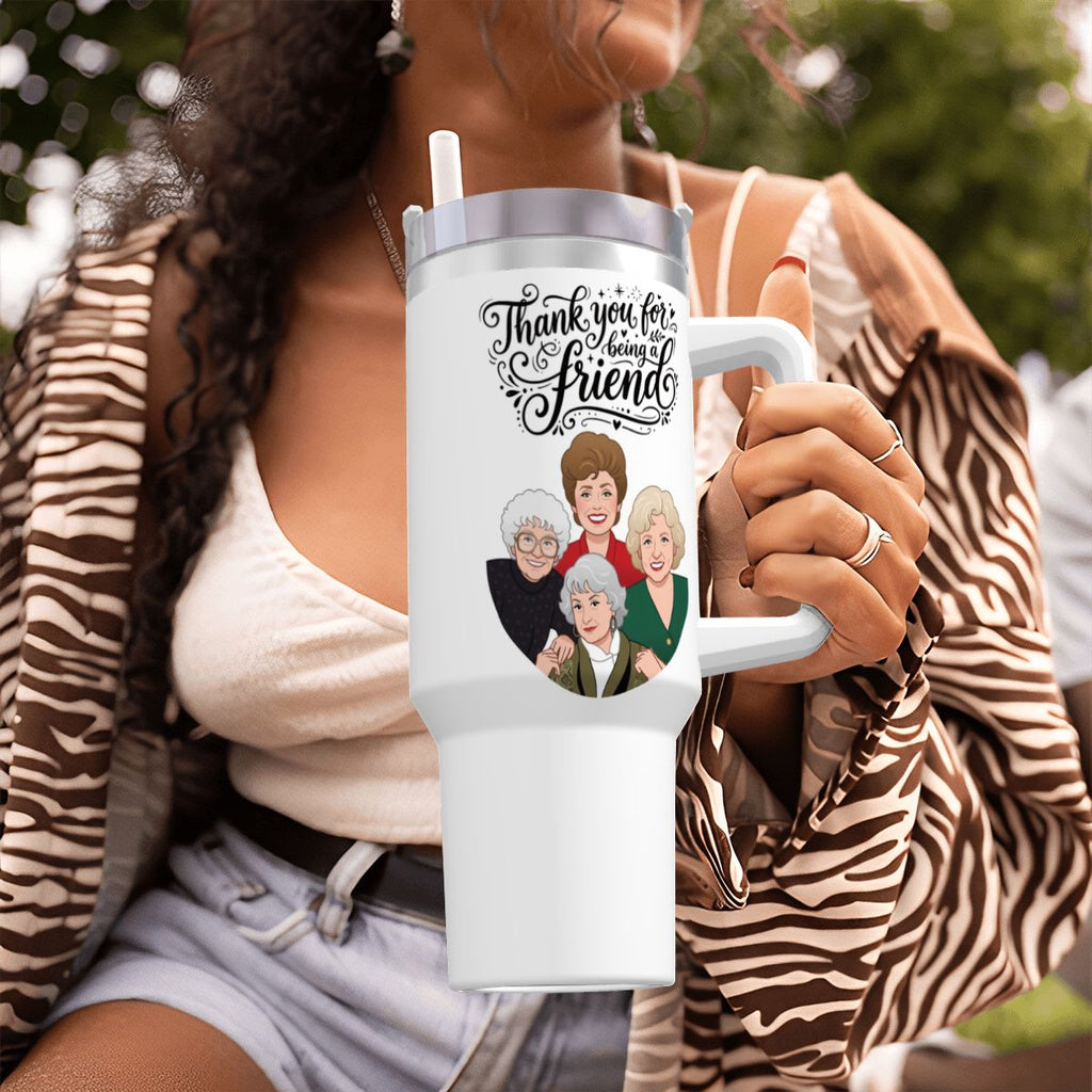 TYFBAF Travel Coffee Mug with Handle and Straw (40oz)