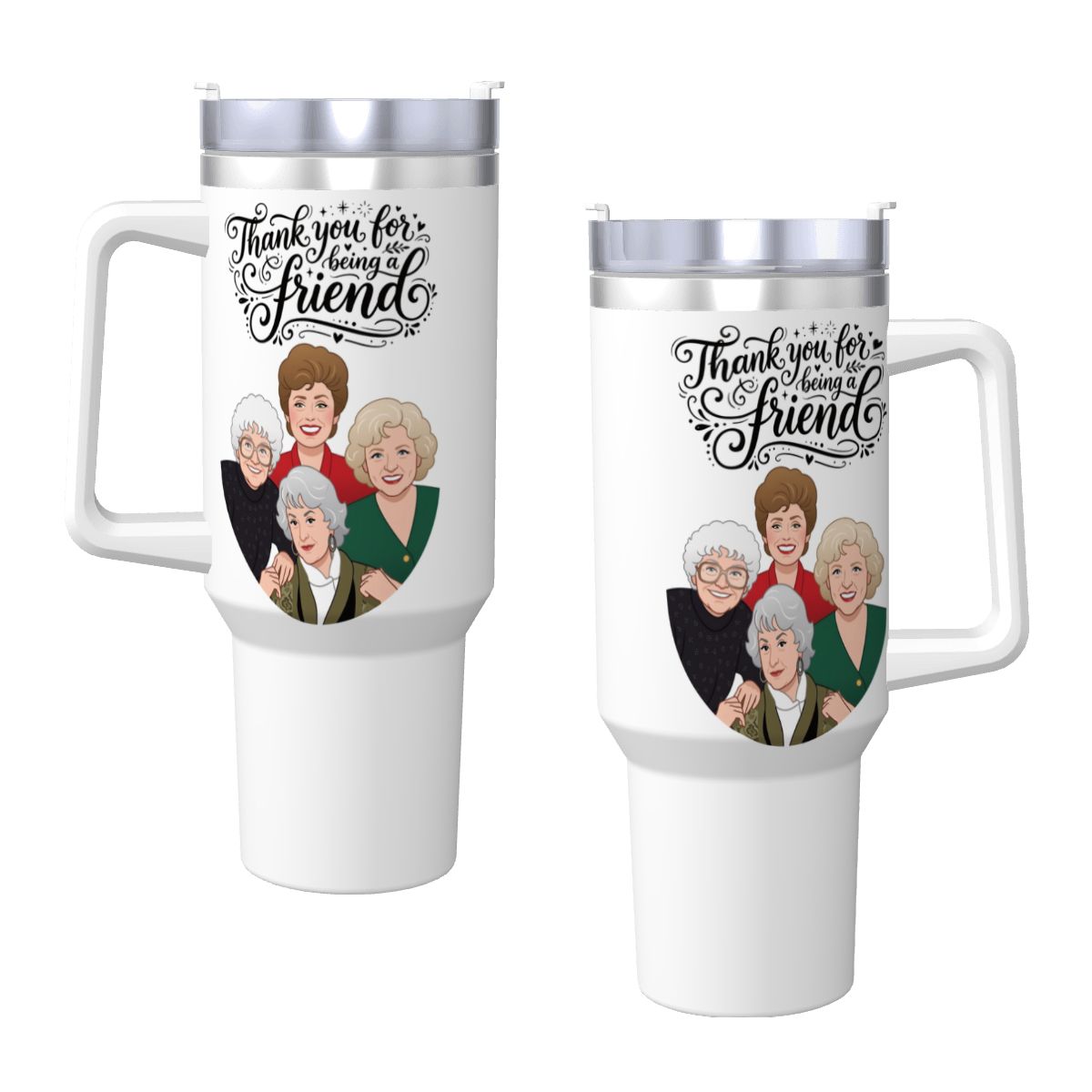 TYFBAF Travel Coffee Mug with Handle and Straw (40oz)