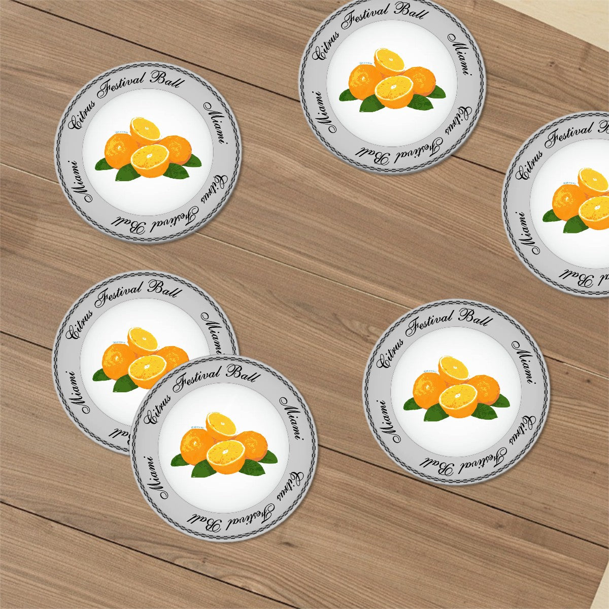 Ceramic Coasters - Golden - Blanche's Citrus Festival (Set of 6)