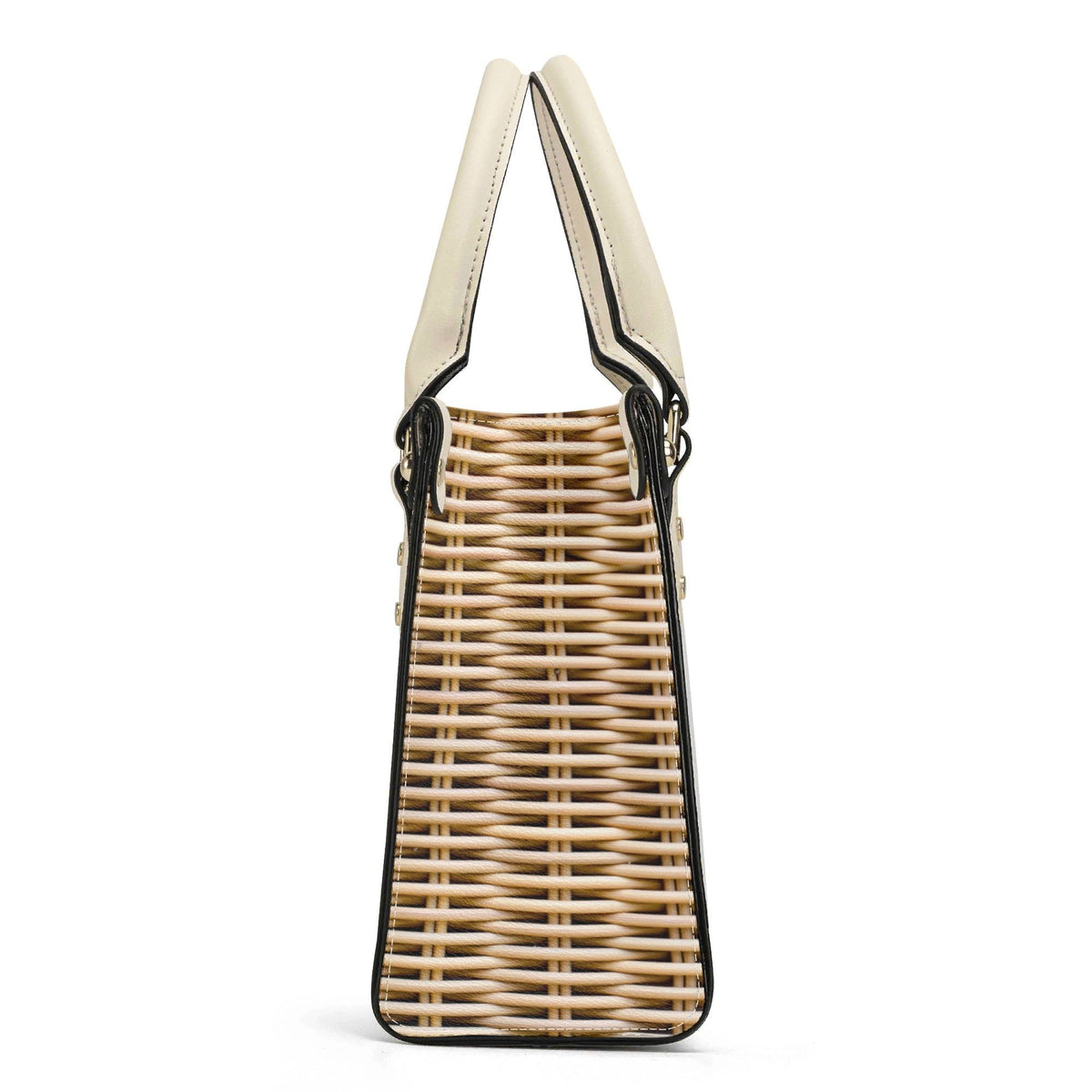Golden Sophia Petrillo Purse PU Tote Bag Wicker-Look
