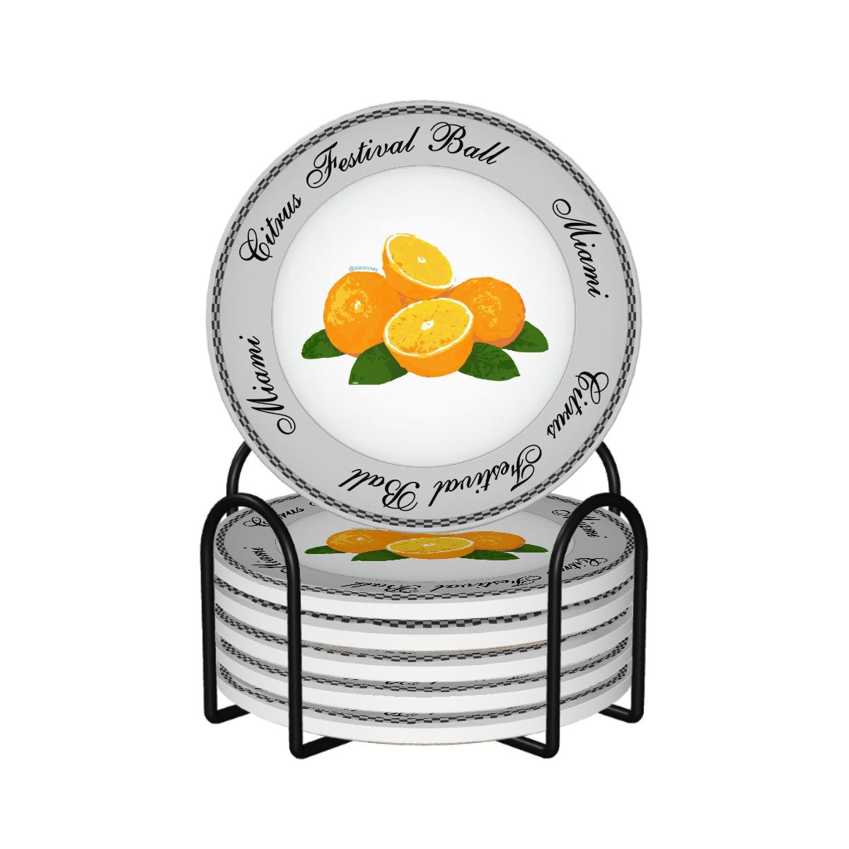 Ceramic Coasters - Golden - Blanche's Citrus Festival (Set of 6)