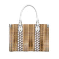 Golden Sophia Petrillo Purse PU Tote Bag Wicker-Look